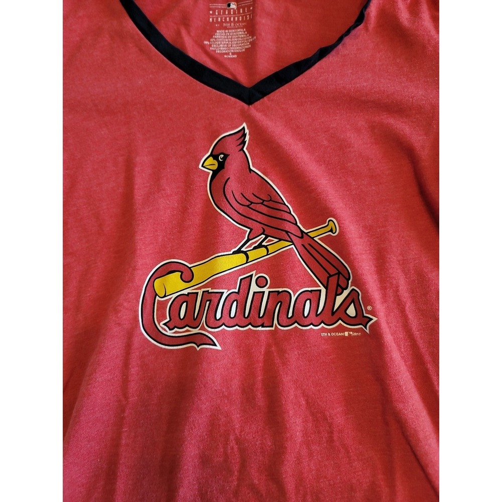 Women's St. Louis Cardinals Baseball v-neck t-shirt size Small - Picture 2 of 4